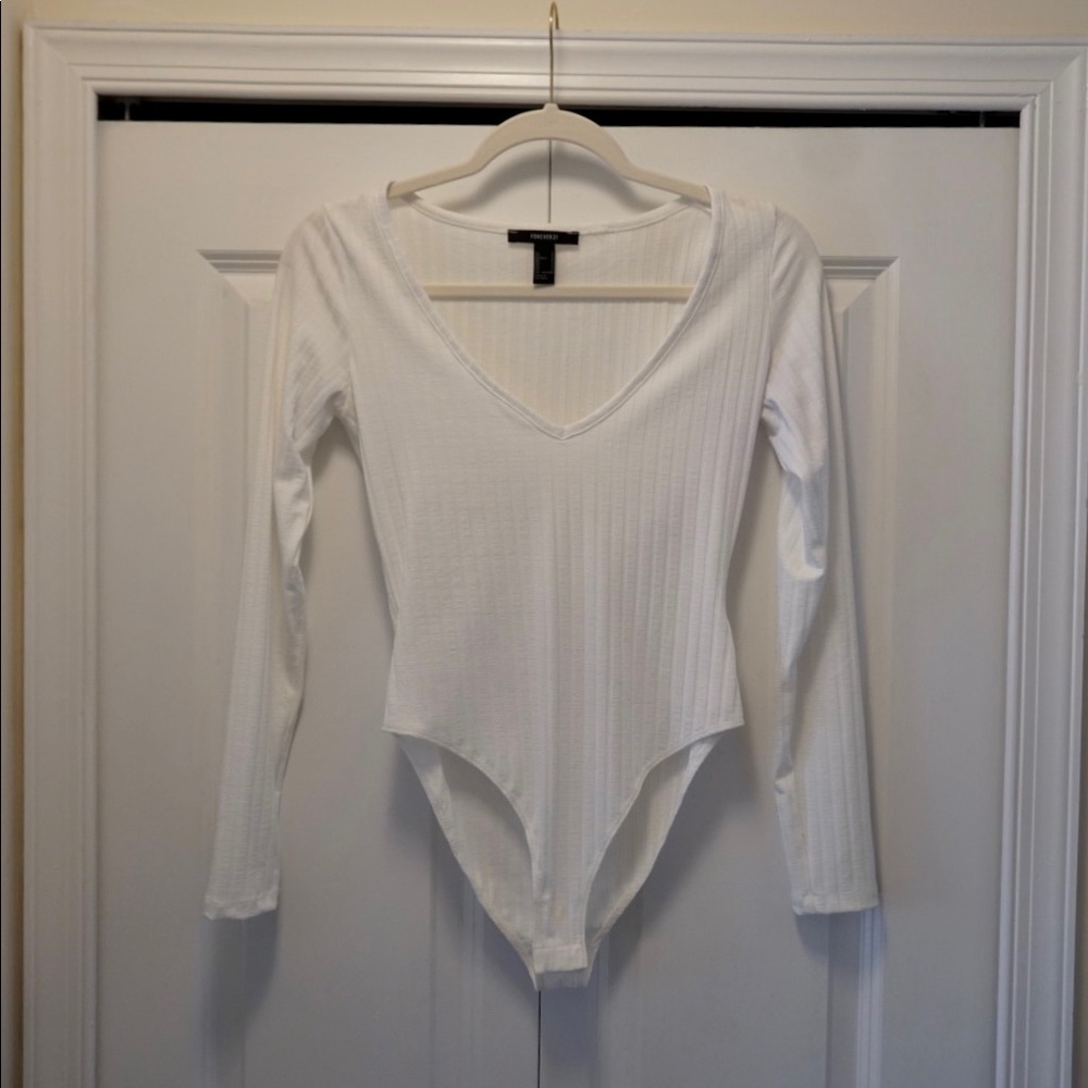 White V-Neck Jumpsuit